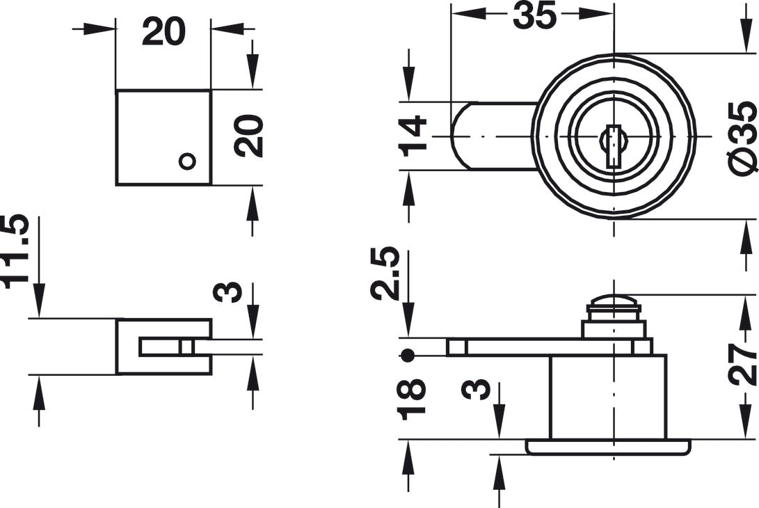Glass Door Cam Lock, for Single Doors