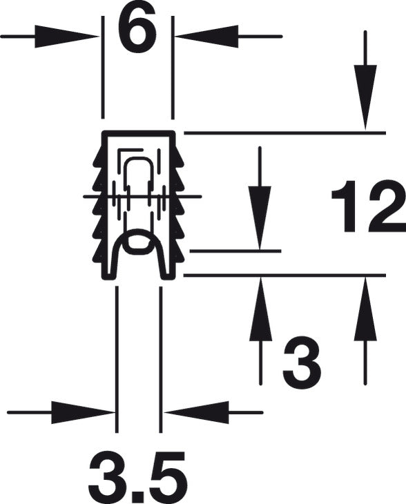 Glide, for press fitting into groove