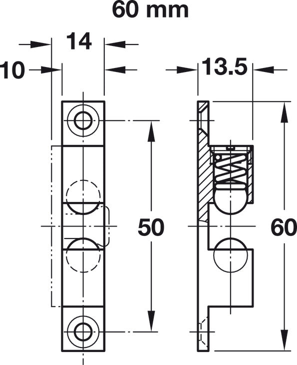 Twin Ball Catch, Brass