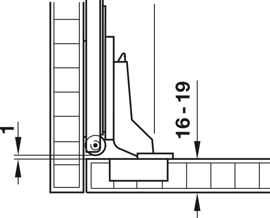 Inlay Door Accessory Pack, 35 mm, for HÃ¤fele Slido F-Park 71 16A