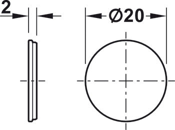 Counterpiece, For magnetic catch, round