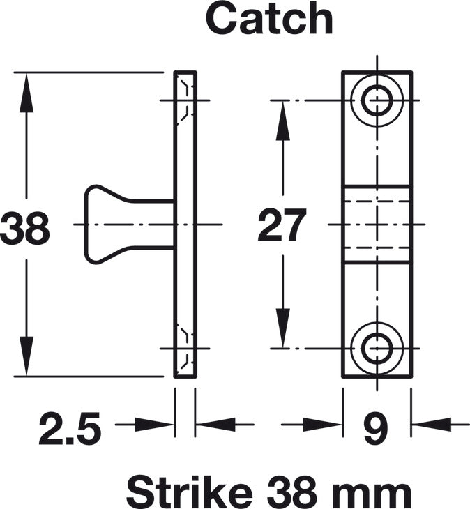 Twin Ball Catch, Brass