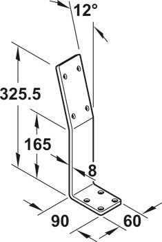 Backrest bracket, For screw fixing beneath the seat