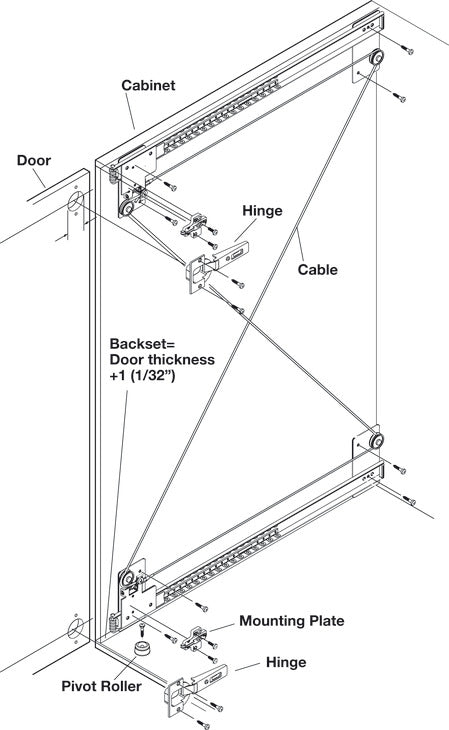 Overlay Door Accessory Pack, 40 mm, for HÃ¤fele Slido F-Park 71 16A