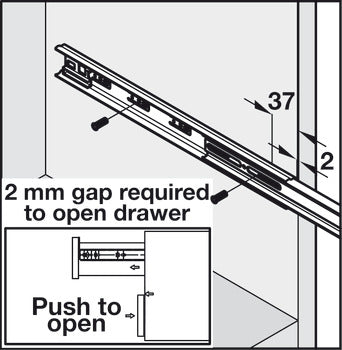 Accuride 3832HDTR Heavy Duty Touch Release, Telescopic, Side Mounted Cam Adjust Slide, Full Extension, 100 lbs Weight Capacity