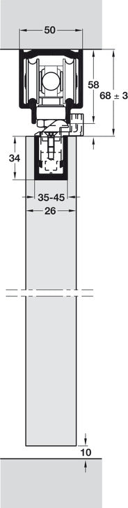 Folding Wall Fitting, HAWA Centerfold 80 H