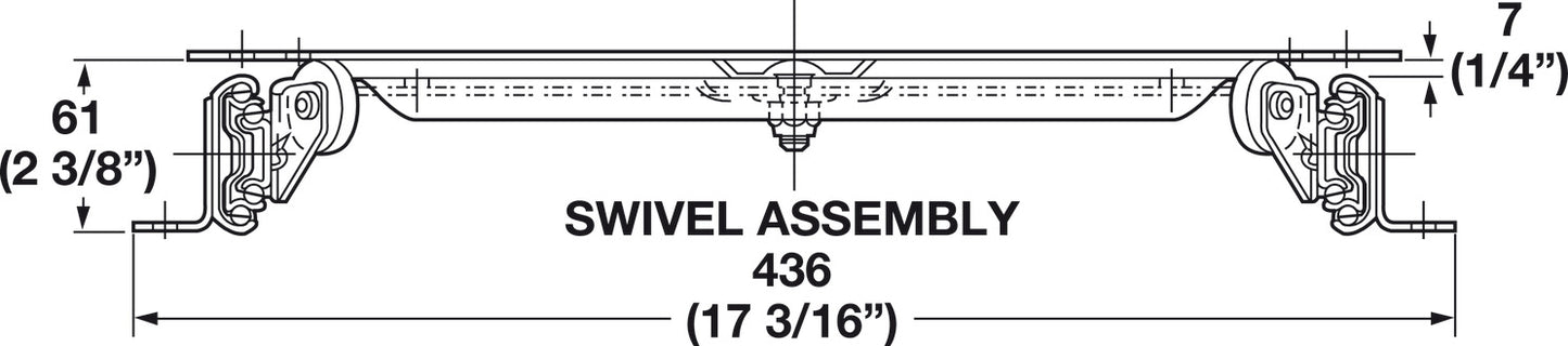 Full Extension TV Swivel, with 16" Square Mounting Plate