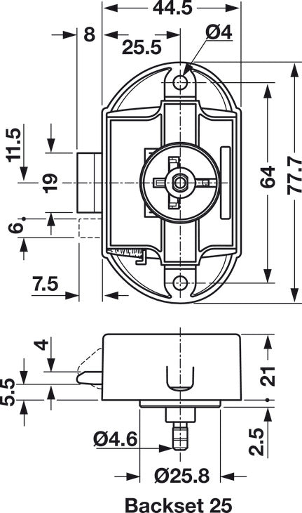 Push-Lock, HÃ¤fele Push-Lock, can be operated from one side