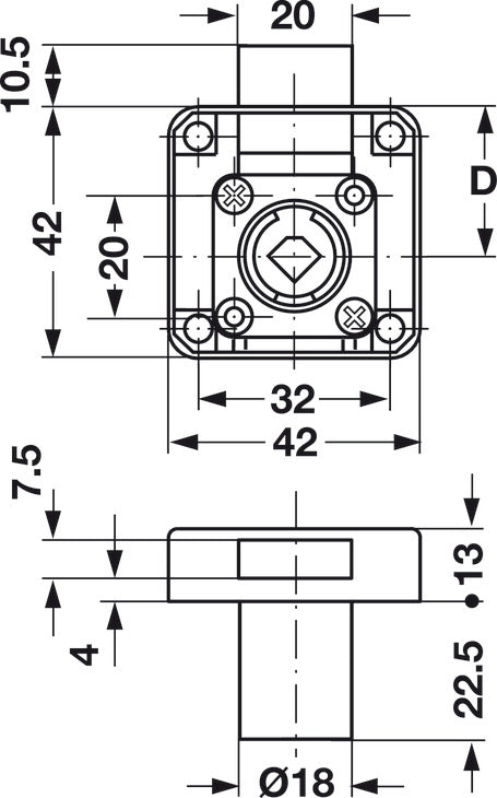 Spring Bolt Rim Lock, 25 mm (1") Backset