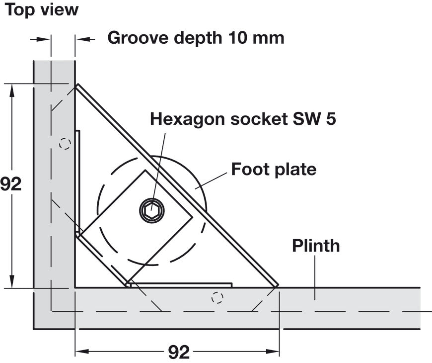 Base Leveler, with Corner Supporting Bracket