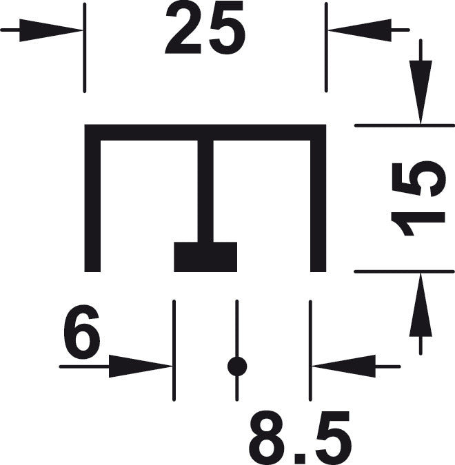 Double Guide track, Top, for Screw Fixing