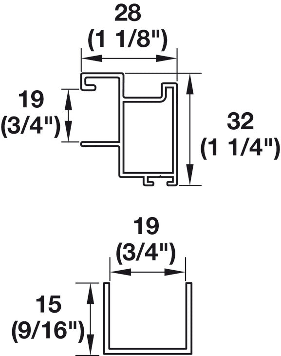 S 80 Sliding Door Kit, for 3/4" Doors