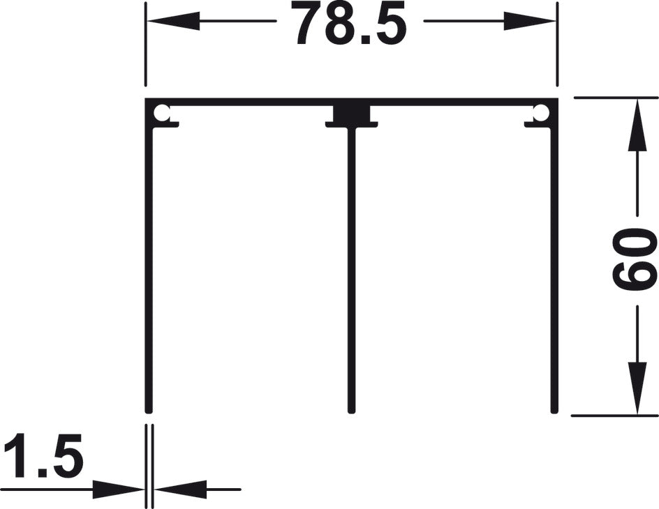 Double Top Guide Track, HÃ¤fele Slido R-Aluflex 80A
