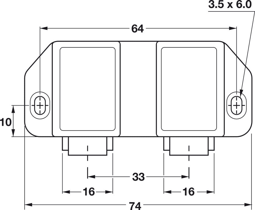 Magnetic Pressure Push Latch, Double, 1.2 kg Pull