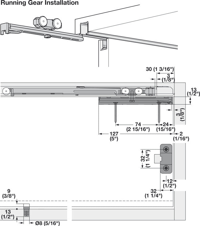 Sliding Door Hardware, Hawa Clipo 16 HM IF, set