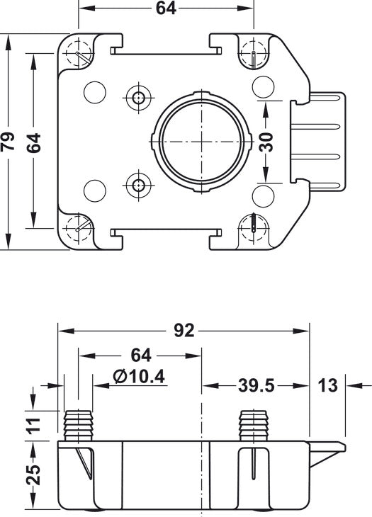 Mounting Plate, for HÃ¤fele AXILOâ„¢ 78 plinth system