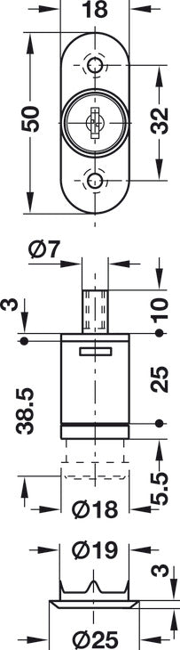 Push-Button Cylinder, for Central Locking