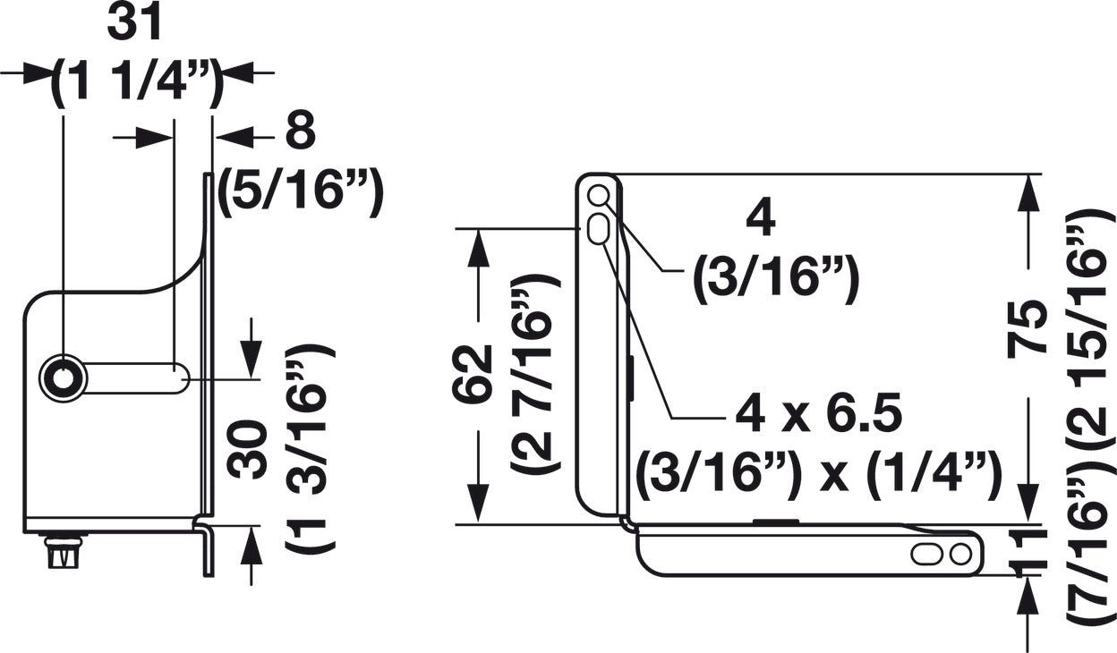 Inset Face Frame Bracket, for 3135EC, C3132EC and C3132SC