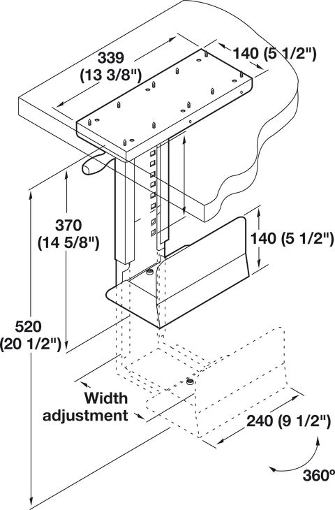 CPU Holder, with Swivel and Extension