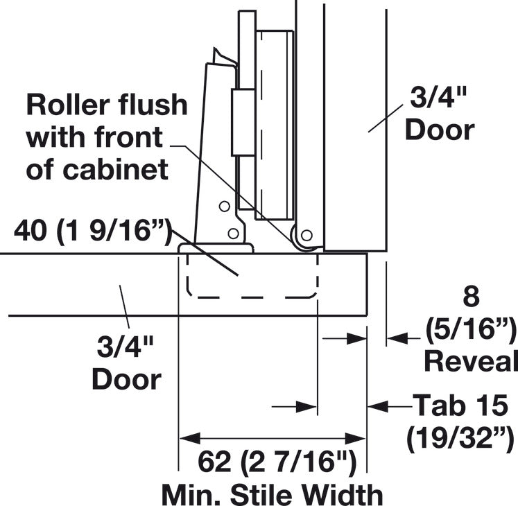 Pocket Door System, Accuride 1332  (with 35 mm Hinge Kit)