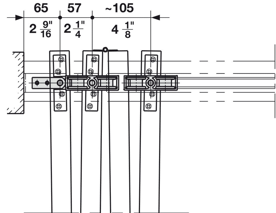 Sliding Door Hardware, HAWA Bifold 30, set