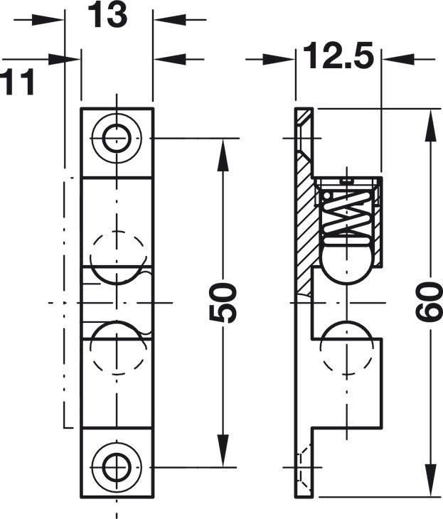 Twin Ball Catch, Brass