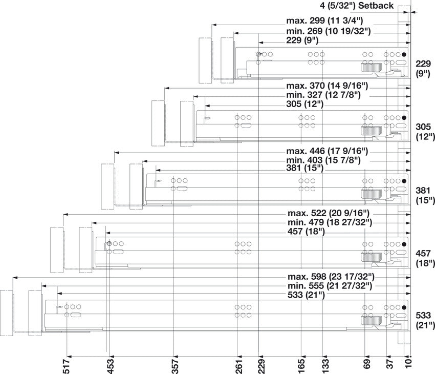 Grass Dynapro 16 Full Extension Slide, 100 lbs.