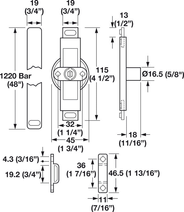 Wardrobe/Overhead Storage Lock