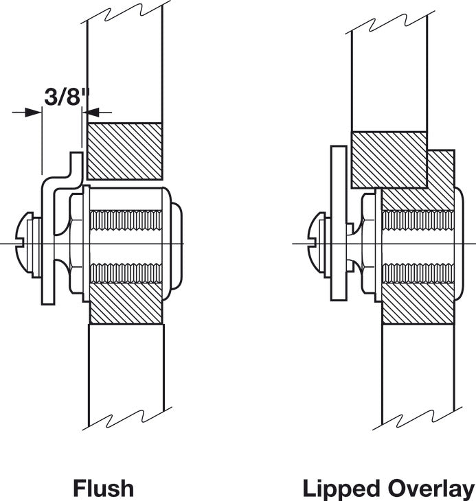 Cam Lock, C8102 and C8103 Series, Master Keyed, Keyed Different