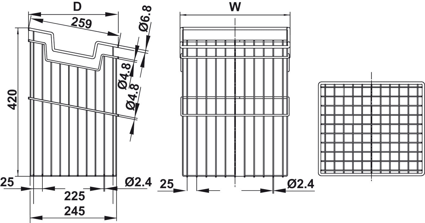 Wire Laundry Hamper, with Tilt-Out and Push-Open Options