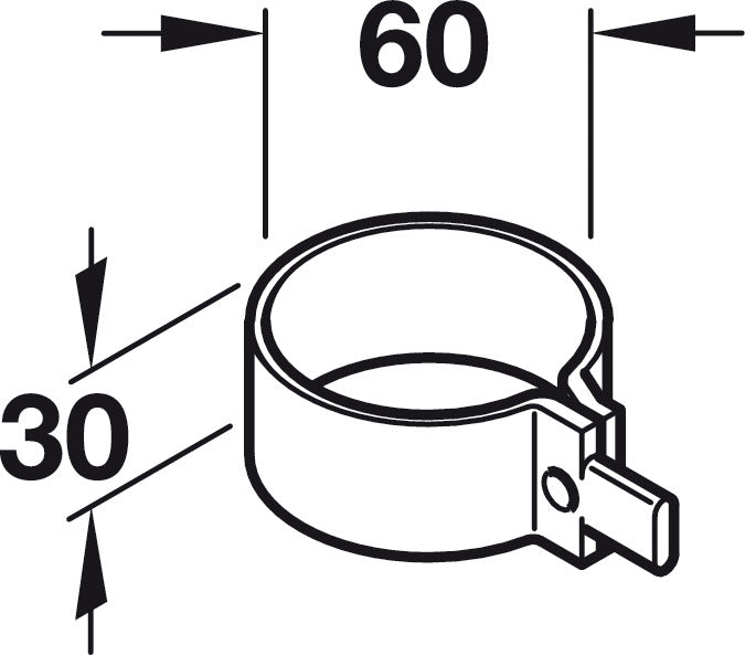 Modesty Panel Attachment Bracket, for 60 mm Legs