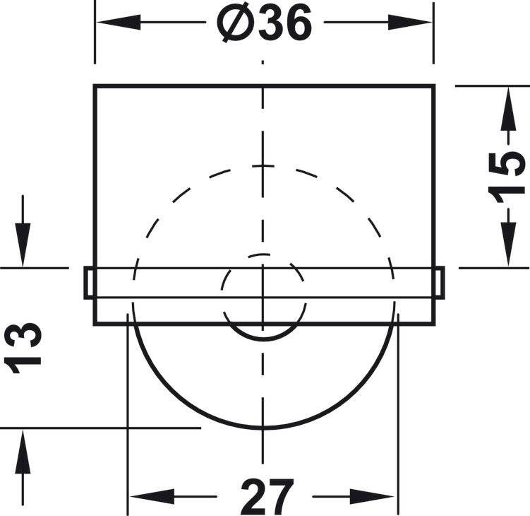 Roller-Mini Caster, Load-Bearing Capacity 88 lbs.