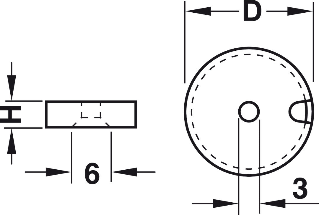 QuickClick Base, round, for glide inserts Ø 17â€“50 mm