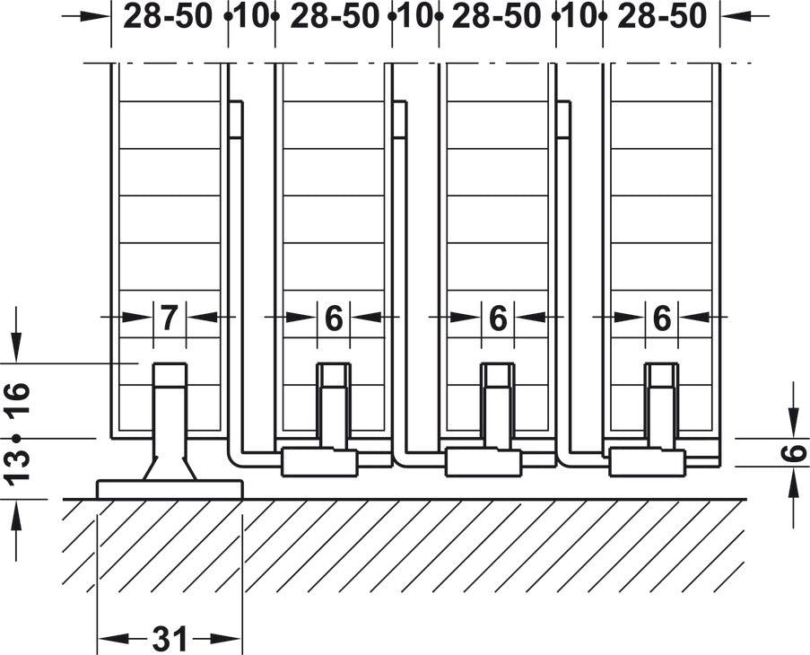 Fitting set, Slido D-Line11 Stacking Additional Set for 50Pâ€“120P, 50Câ€“120C and 50Iâ€“120I