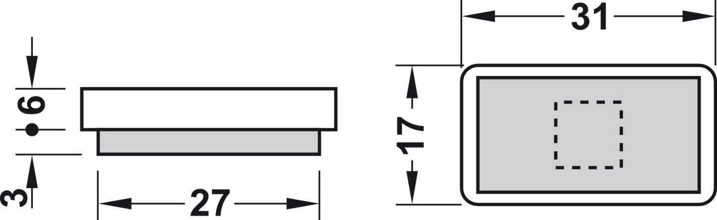 QuickClick Glide, rectangular, for press fitting