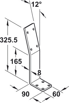 Backrest bracket, For screw fixing beneath the seat