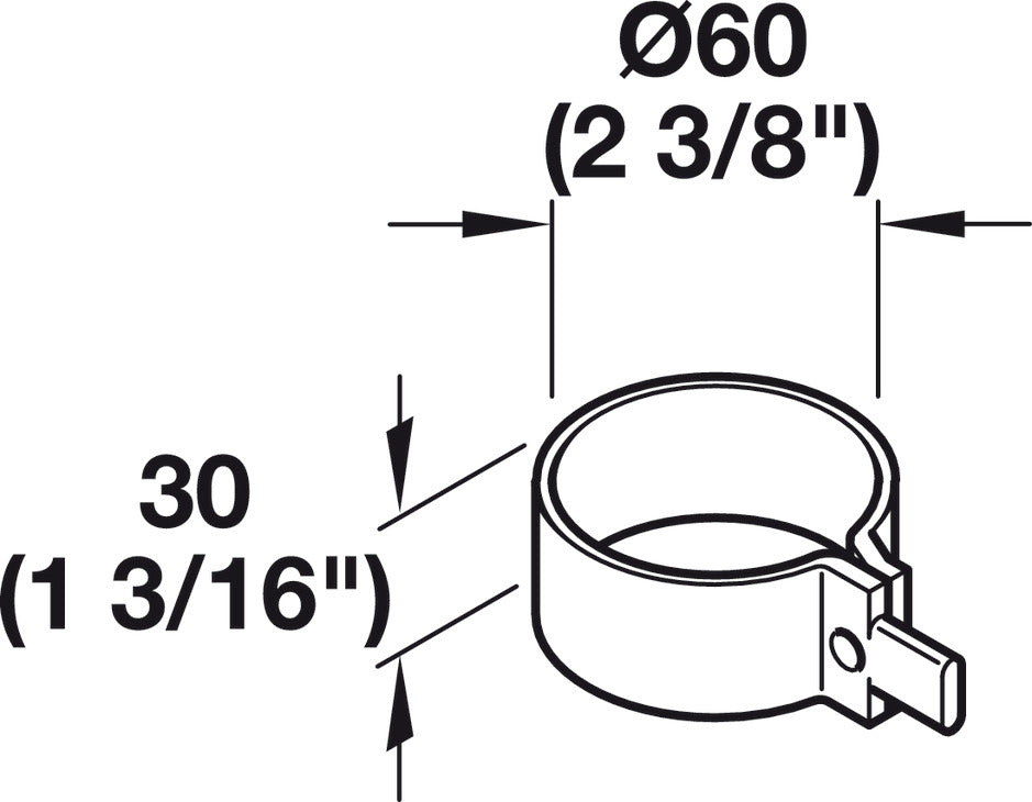 Modesty Panel Attachment Bracket, for 60 mm Legs