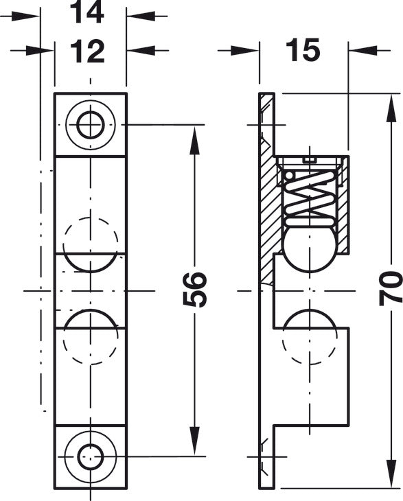 Twin Ball Catch, Brass