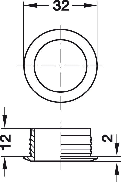 Round Rosette, for Push-Lock