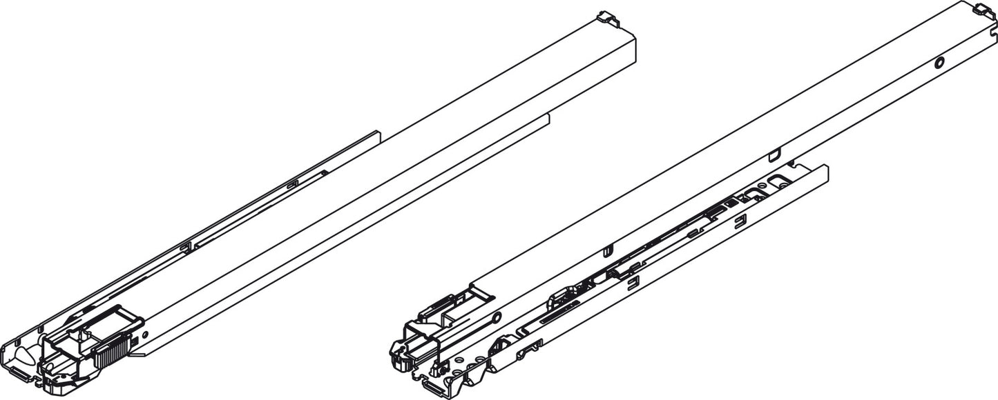 Concealed Drawer Slide, for Base Panel Mounting, Full Extension, Dynapro 40 kg