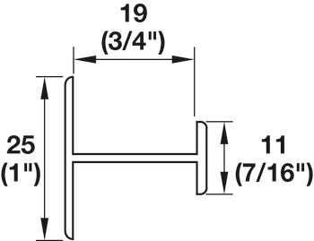 Divider Profile, for 3/4" S 80 Sliding Door