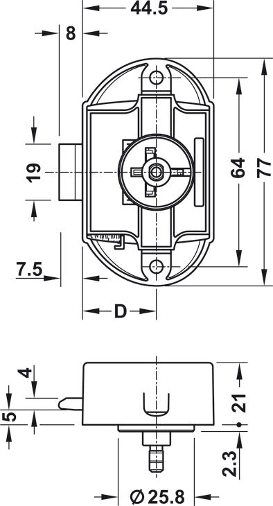 Push-Lock, HÃ¤fele Push-Lock, can be operated from one side