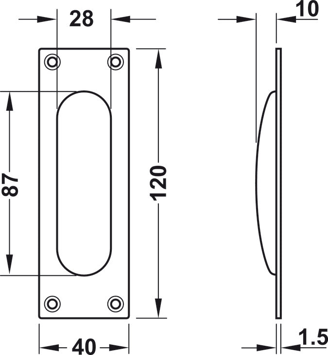 Flush Pull, FSB, model 4211