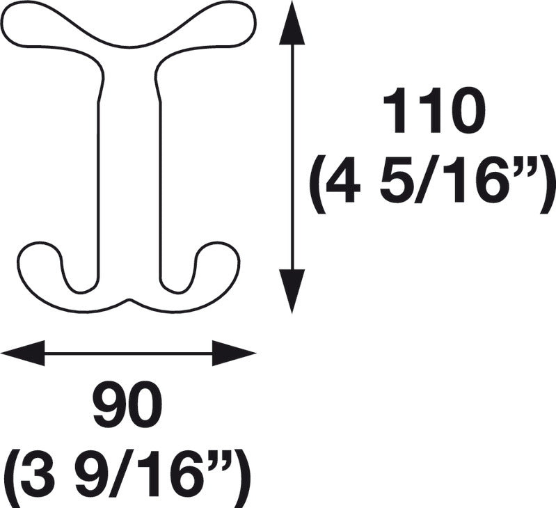Hat & Coat Hook, 90 x 60 x 110 mm ( W x D x H)