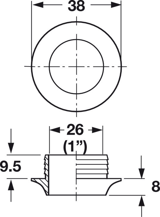 Round Rosette, for Push Button Knob, Brass