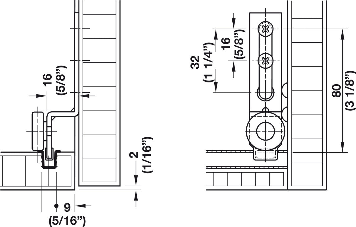 Sliding Door Hardware, HÃ¤fele Slido Classic 20 IF/VF