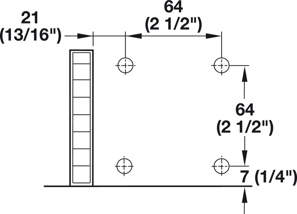 Square Mounting Plate, for Ø78 mm Adjustment Foot/Tube