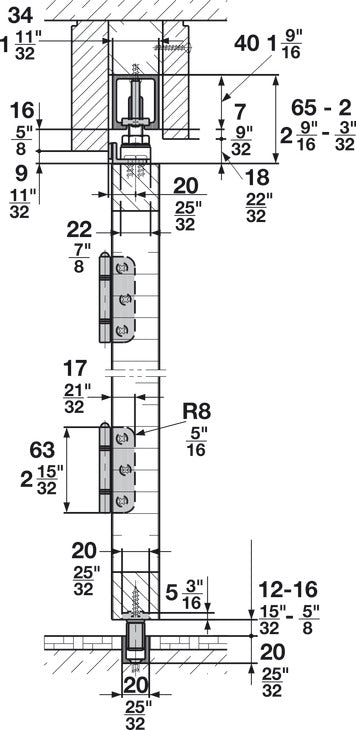 Sliding Door Hardware, HAWA Bifold 30, set
