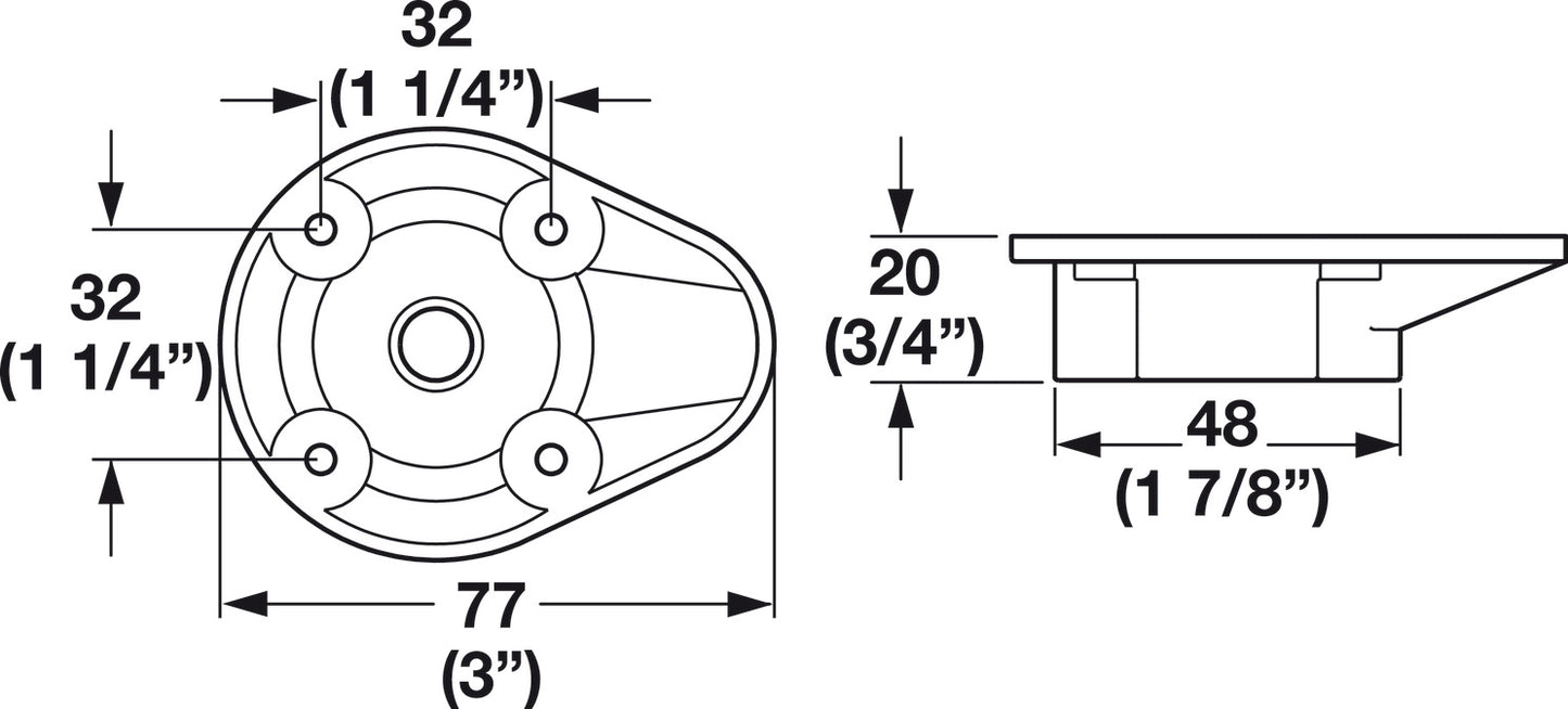 Mounting Socket, Screw-Mounted