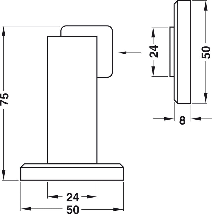 Door stop, Magnetic, pull approx. 4 kg